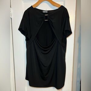 Y2K Vintage Black SS Cutout Top
